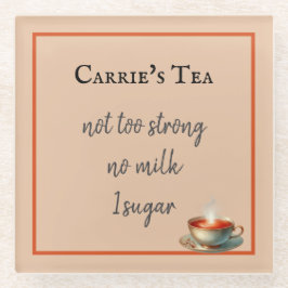 Posavasos De Vidrio Café o preferencias de té taza de Personalizar