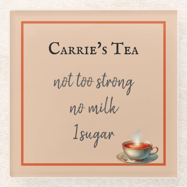Posavasos De Vidrio Café o preferencias de té taza de Personalizar (Anverso)