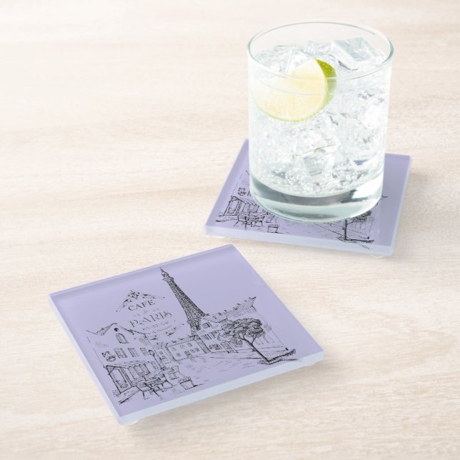 Posavasos de vidrio Cafe Paris (Angular)