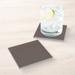 Posavasos De Vidrio Café Smokey Quartz Color sólido marrón neutro