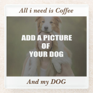 Posavasos De Vidrio Café y mi Cojín decorativo de perro