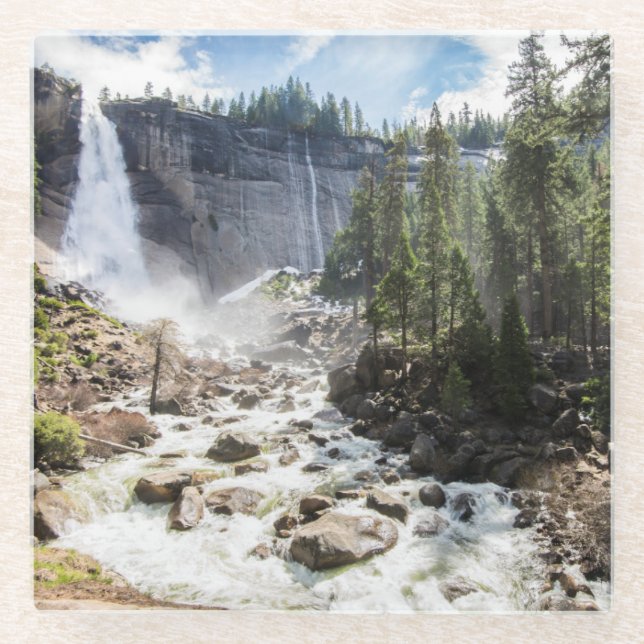 Posavasos De Vidrio Caídas de Nevada (Anverso)