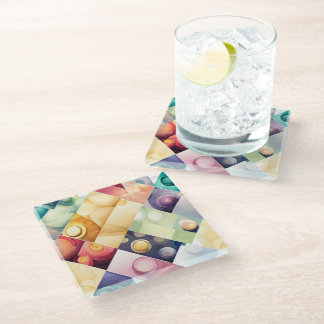 Posavasos De Vidrio Caídas Geométricas
