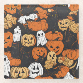 Posavasos De Vidrio Calabaza de Halloween