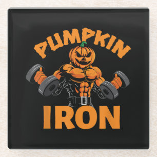 Posavasos De Vidrio Calabaza Iron Halloween Gimnasio Taller Levantar P