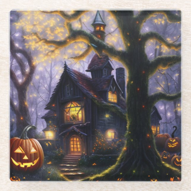 Posavasos De Vidrio calabaza/otoño/otoño/otoño/Halloween (Anverso)