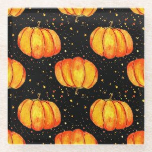 Posavasos De Vidrio Calabazas acuáticas de otoño, impresión de Hallowe