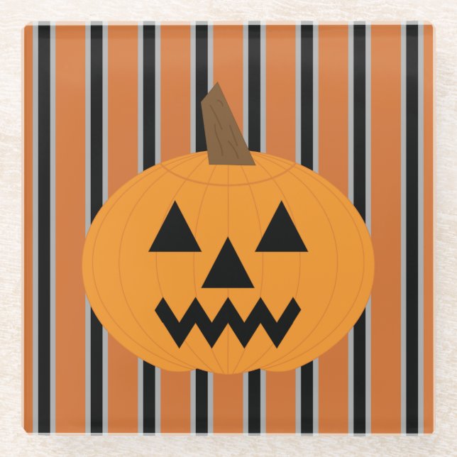 Posavasos De Vidrio Calabazas divertidas y divertidas de Halloween (Anverso)