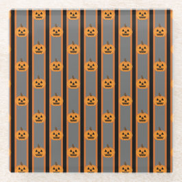 Posavasos De Vidrio Calabazas divertidas y elegantes de Halloween