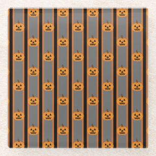 Posavasos De Vidrio Calabazas divertidas y elegantes de Halloween