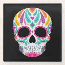 Calavera de azúcar florida