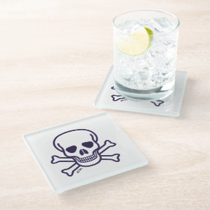 Posavasos De Vidrio Calavera en Bones transparente de vidrio