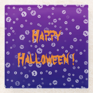 Posavasos De Vidrio Calaveras de Halloween