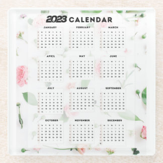 Posavasos De Vidrio calendrier 2023 floral