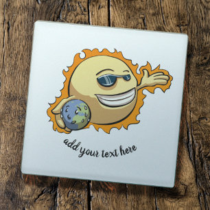 Posavasos De Vidrio Calentamiento Global Cambio Climático Sol & Tierra