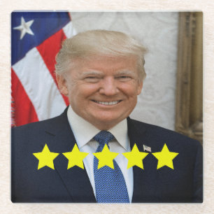 Posavasos De Vidrio Calificación de aprobación del presidente Donald T