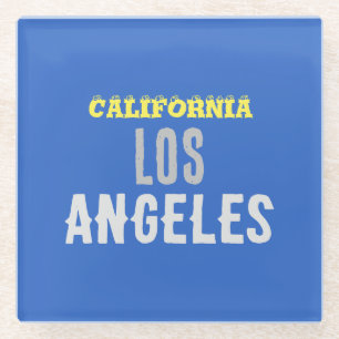 Posavasos De Vidrio California Los Angeles City USA Retro Vintage Blue