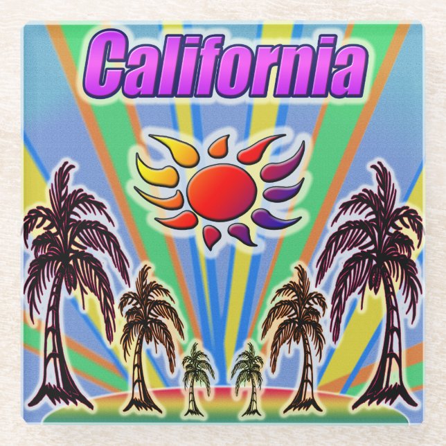 Posavasos De Vidrio California Summer Love Coaster (Anverso)