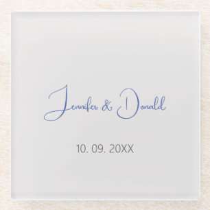 Posavasos De Vidrio Caligrafía moderna clásica personal sencilla