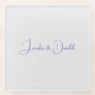 Posavasos De Vidrio Caligrafía moderna clásica personal sencilla