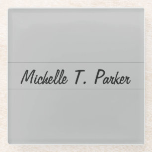 Posavasos De Vidrio Calilización minimalista simple y elegante profesi