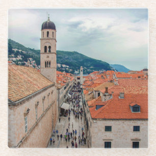 Posavasos De Vidrio Calle principal de Dubrovnik, Croacia