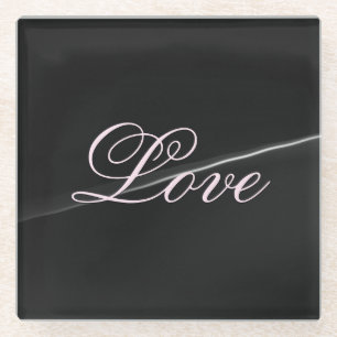 Posavasos De Vidrio Calligrafía Boda de moda de onda gris oscura