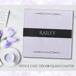 Posavasos De Vidrio Calm Lavender Minimalist Desk Glass Coaster