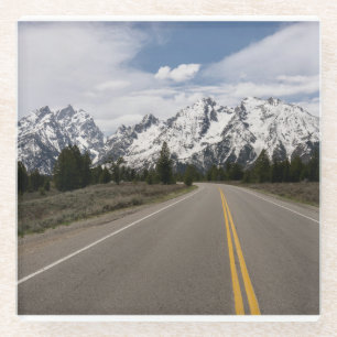 Posavasos De Vidrio Camino a la cordillera de Teton