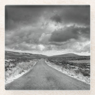 Posavasos De Vidrio Camino en temporal de lluvia