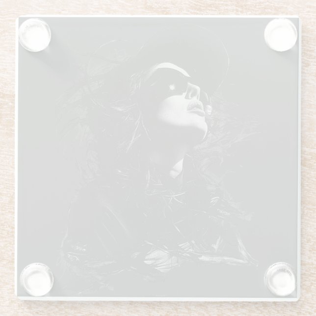 Posavasos De Vidrio Camiseta facial (Reverso)