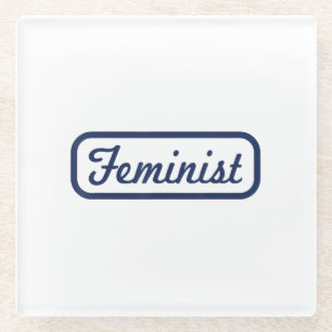 Posavasos De Vidrio Camiseta Vintage Feminista Poder Mujer Regalo