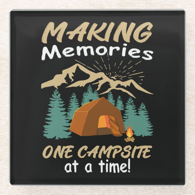 Posavasos De Vidrio CAMPAMENTO Creando Recuerdos (Anverso)