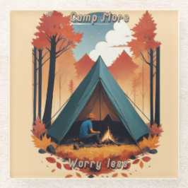 Posavasos De Vidrio Campamento más, preocupación menos