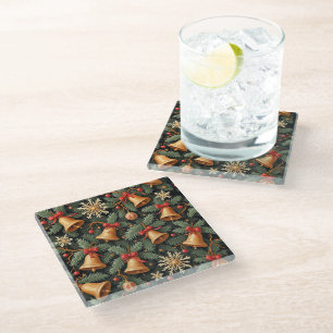 Posavasos De Vidrio Campanas de fiesta, patrón decorativo.
