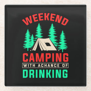 Posavasos De Vidrio Camping de fin de semana con una oportunidad de be
