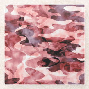 Posavasos De Vidrio Camuflaje de acuarela abstracta: tintineo.