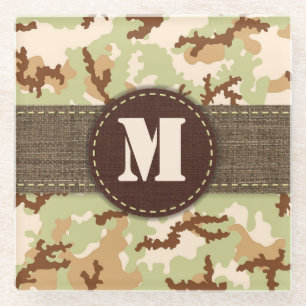 Posavasos De Vidrio Camuflaje del desierto