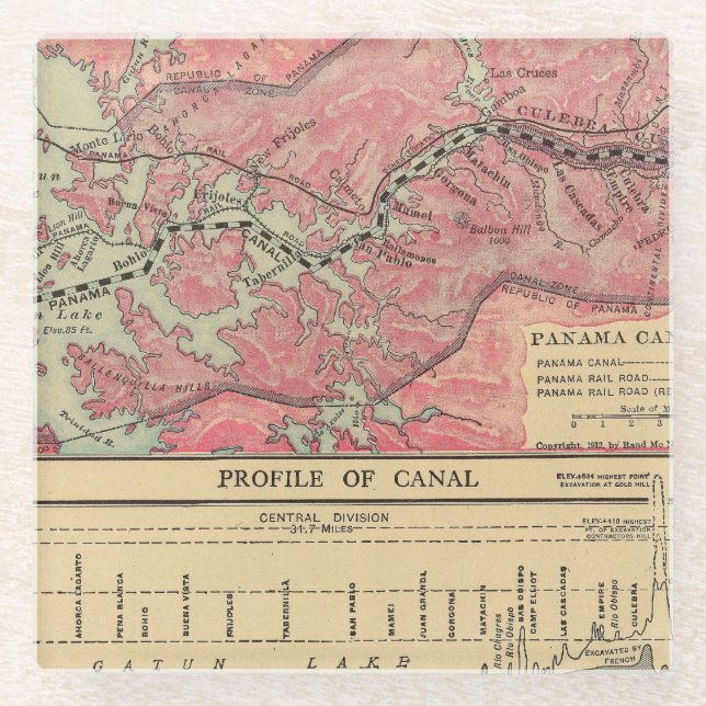 Posavasos De Vidrio Canal de Panamá (Anverso)