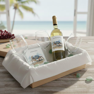 Posavasos De Vidrio cangrejo caminando por la playa, personalizable
