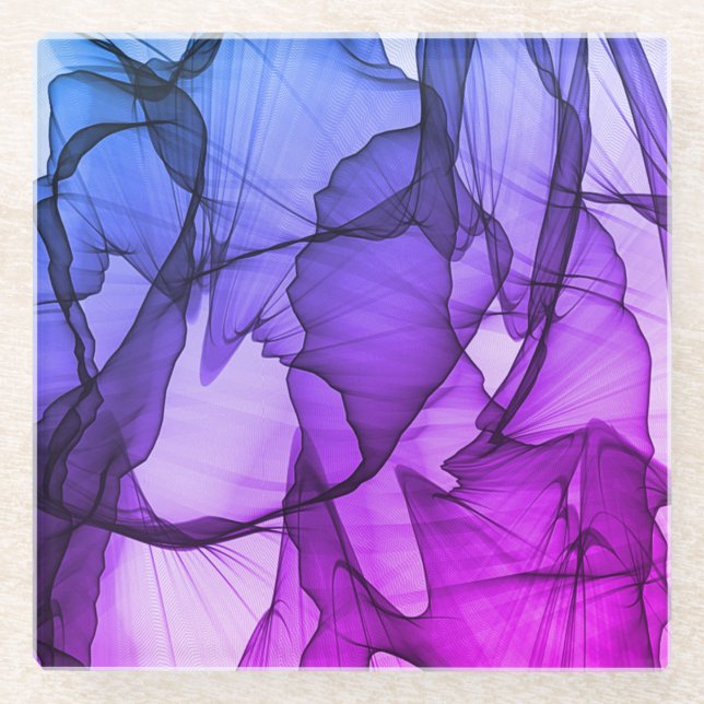 Posavasos De Vidrio Capa mística de ciruela (Anverso)