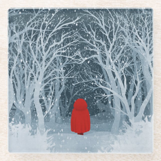 Posavasos De Vidrio Caperucita Roja (Anverso)