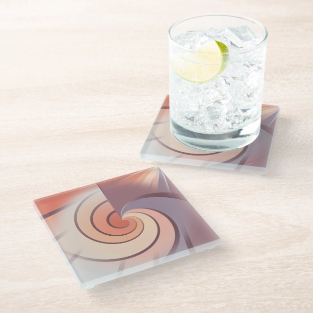 Posavasos De Vidrio Capilla de mar Peach fuzz (Angular)