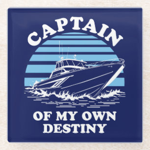 Posavasos De Vidrio Capitán De Mi Destino Cita de barco
