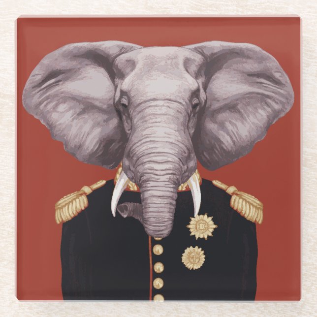 Posavasos De Vidrio Capitán Elephant (Anverso)