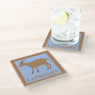 Posavasos De Vidrio Capricorn Star Sign Goat