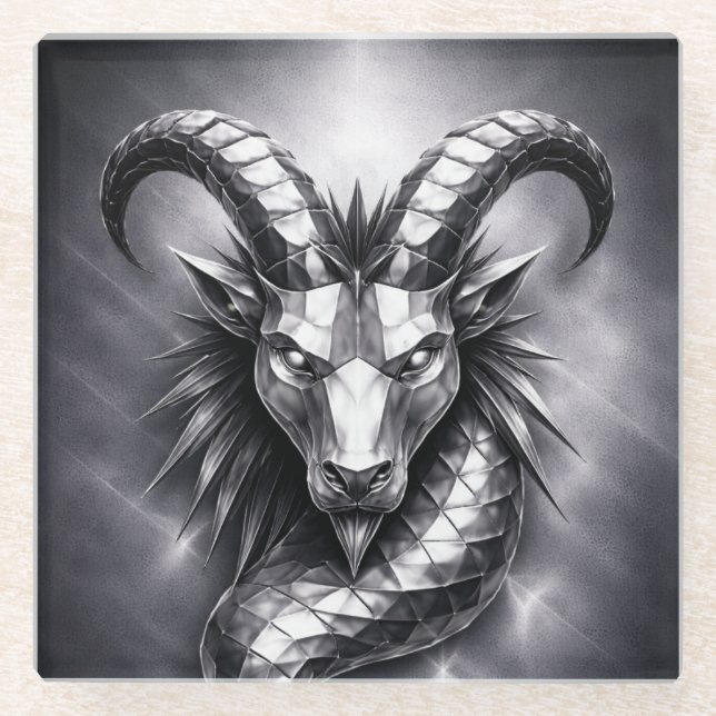 Posavasos De Vidrio capricorn zodiac sign (Anverso)