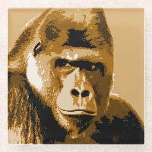 Posavasos De Vidrio Cara de gorila