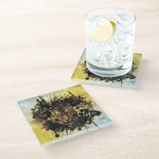 Posavasos De Vidrio cara de león (Angular)