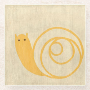 Posavasos De Vidrio Caracol amarillo en el fondo poner crema